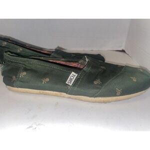 Toms X Neiman Marcus Latimer Skull Grosgrain Embr. Slip On Shoes Size 7.5